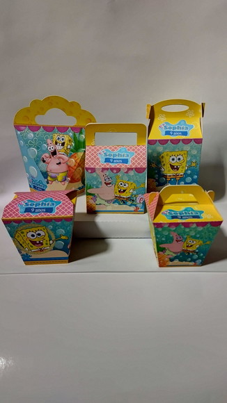 Kit Festa 30 Caixas Lembrancinhas Bob Esponja