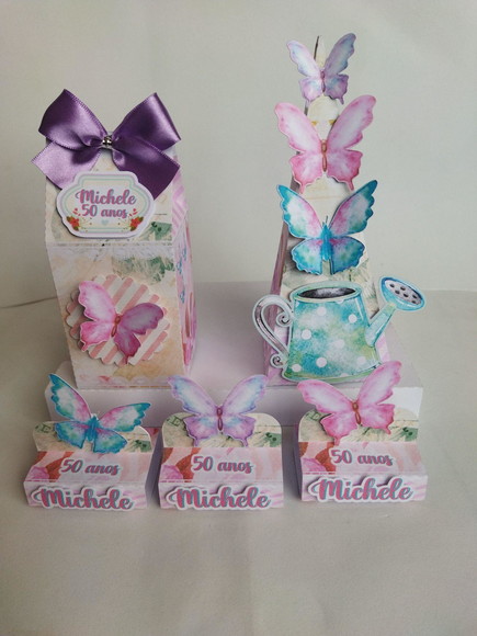 Kit Festa:45 Lembrancinhas Personalizadas Jardim Borboletas