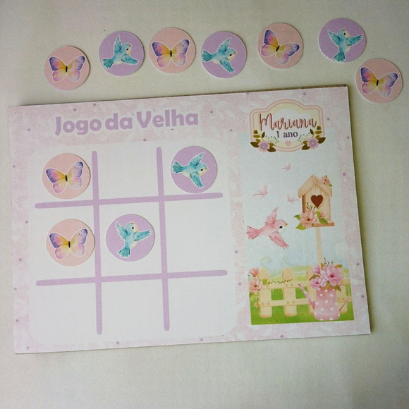 Jogo da Velha Lembrancinha Personalizada Jardim Encantado