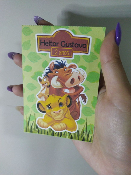 Lembrança Personalizada Bloquinho Rei Leão