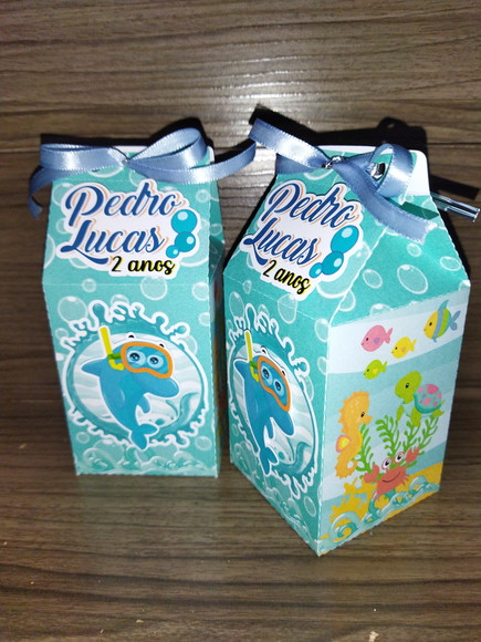 Caixa Milk Fundo do Mar Lembrancinha