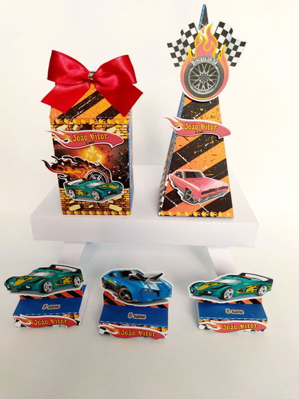Kit Festa 45 Itens Hotweels Lembrancinha