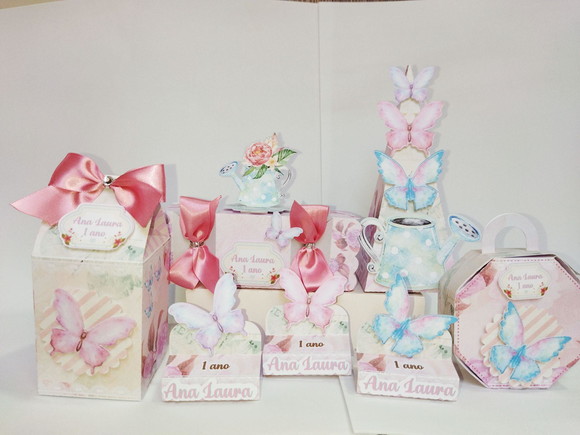 Kit Festa:45 Lembrancinhas Personalizadas Jardim Borboletas