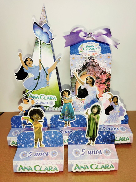 Kit festa Encanto Isabela 30 itens lembrancinhas