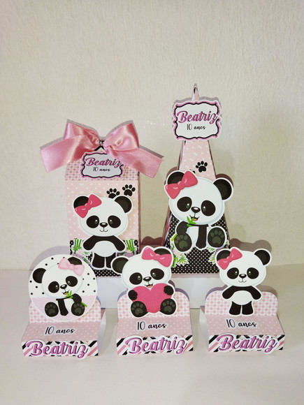 Kit Festa Urso Panda 30 Itens Lembrancinhas