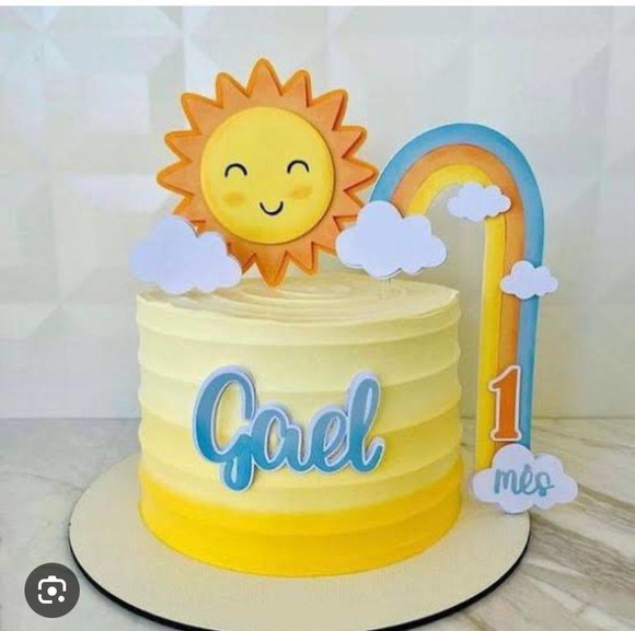 Topo de Bolo Sol Cute