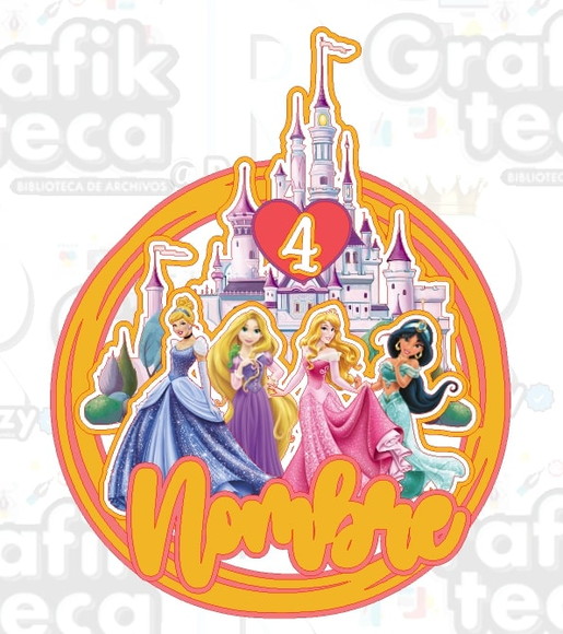 Topo de Bolo Princesas