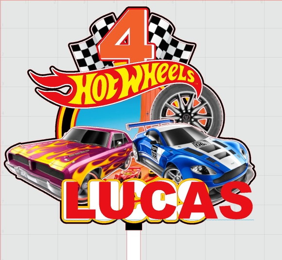 Topo de Bolo Hot Wheels