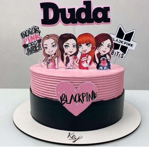Topo de Bolo Black Pink