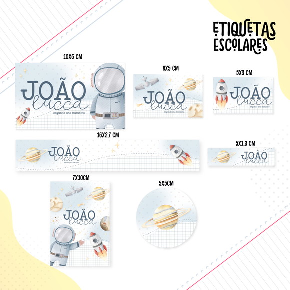 Arquivo Digital Etiqueta Escolar Astronauta