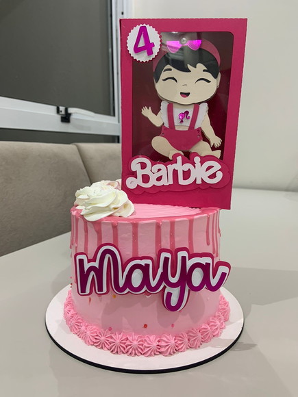 Topo de Bolo Caixa de Boneca Barbie