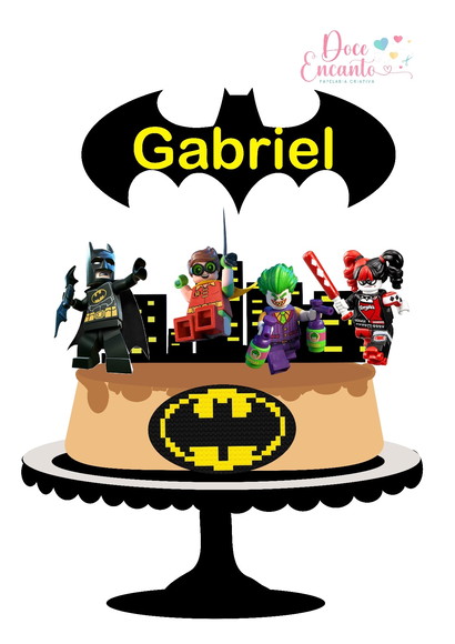 Topo de Bolo Batman Lego