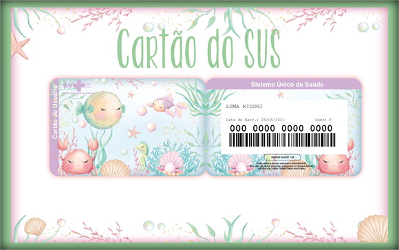 Cartão Sus Fundo do Mar
