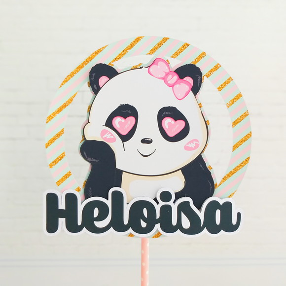 Topo de Bolo Panda