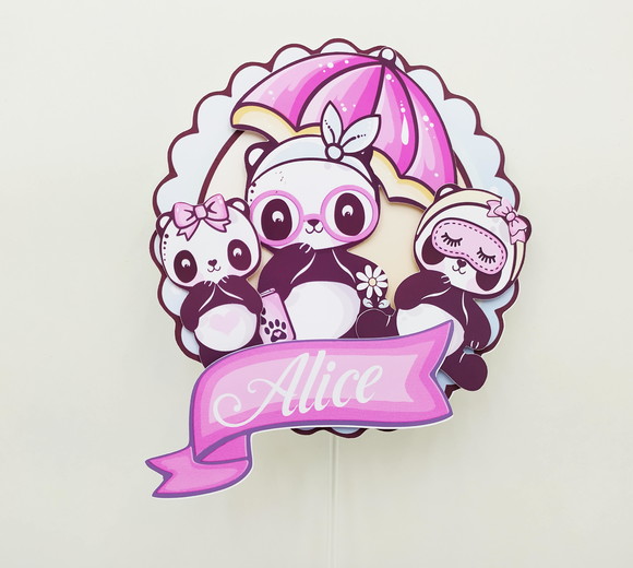 Topo de Bolo Panda