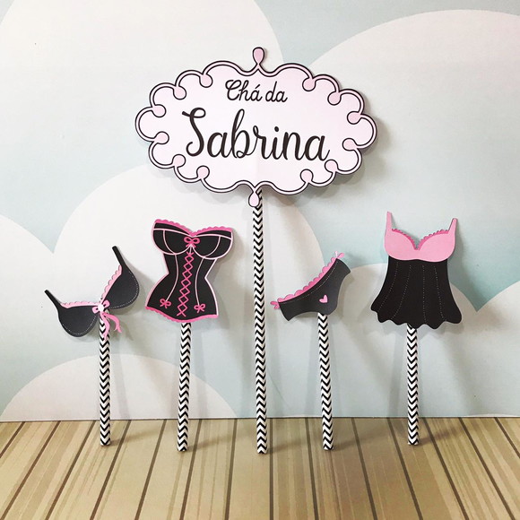 Topo de Bolo Chá de Lingerie