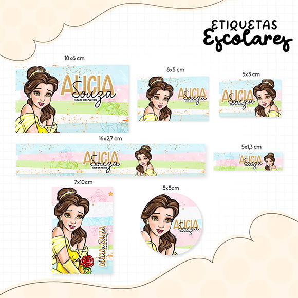 Arquivo Digital Etiqueta Escolar Bela