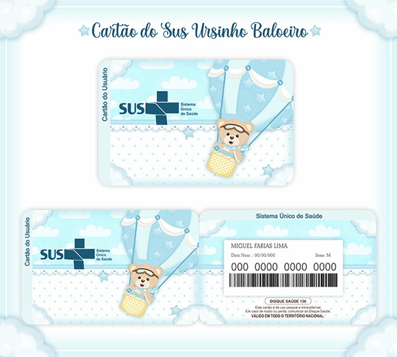 Cartão Digital Sus Ursinho Baloeiro