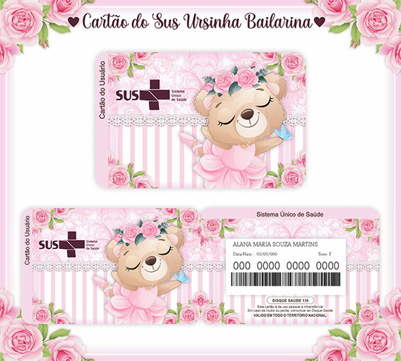 Cartão Digital Sus Ursinha Bailarina