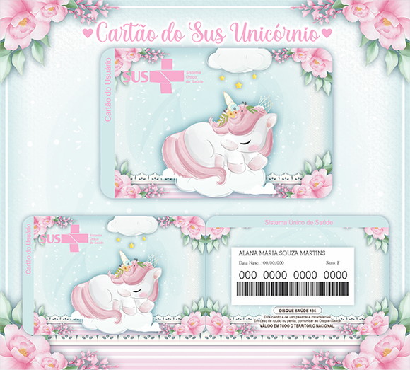 Cartão Digital Sus Unicórnio