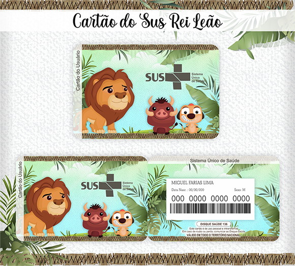 Cartão Digital Sus Rei Leão