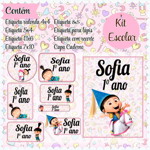 Arquivo Digital Etiqueta Escolar Agnes