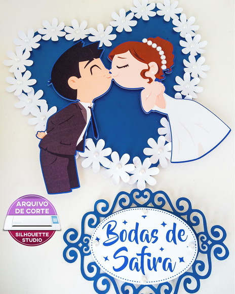Topo De Bolo Bodas De Safira
