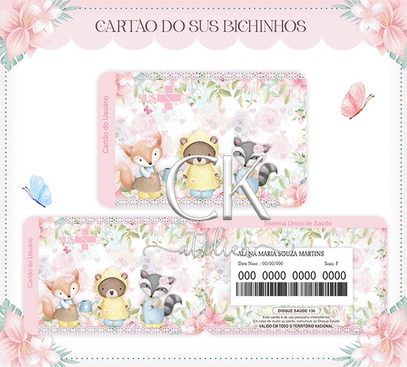 Cartão Sus Bichinhos Cute