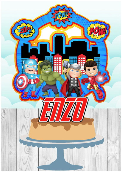 Topo de Bolo Heróis (vingadores)