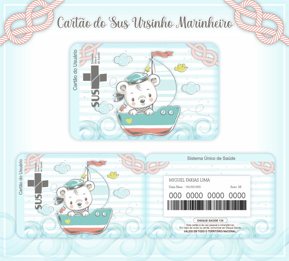 Cartão Sus Ursinho Marinheiro