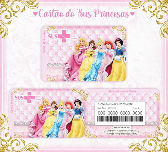 Cartão SUS Princesas