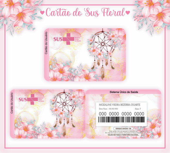 Cartão SUS Floral
