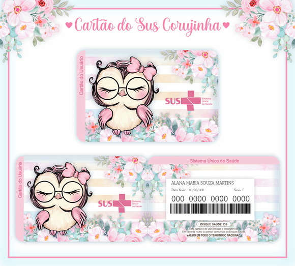 Cartão SUS Corujinha