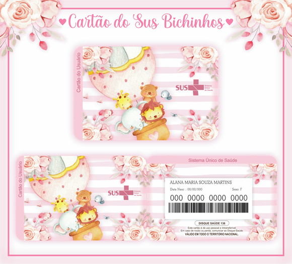 Cartão SUS Bichinhos Baloeiros