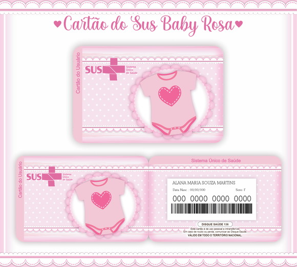 Cartão SUS Baby Menina