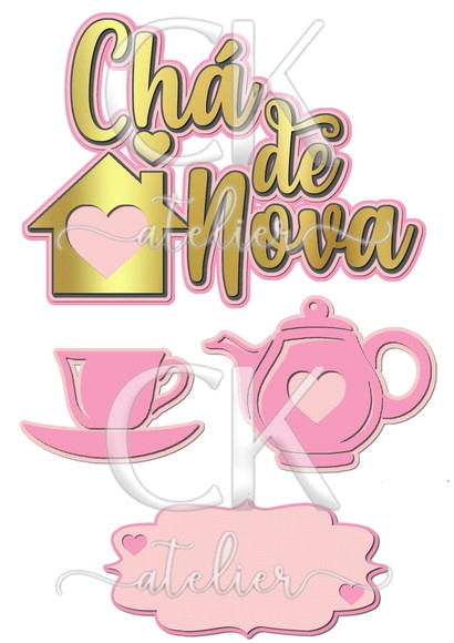 Topo de Bolo Chá de casa nova