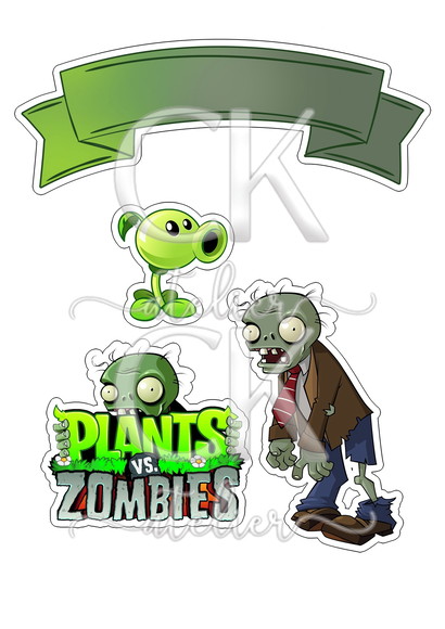 Topo de Bolo Plants vs Zoombies