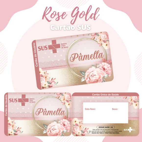 Cartão SUS Rose Gold