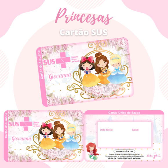 Cartão SUS Princesas