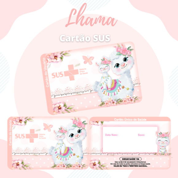 Cartão SUS - Personalizado Lhama
