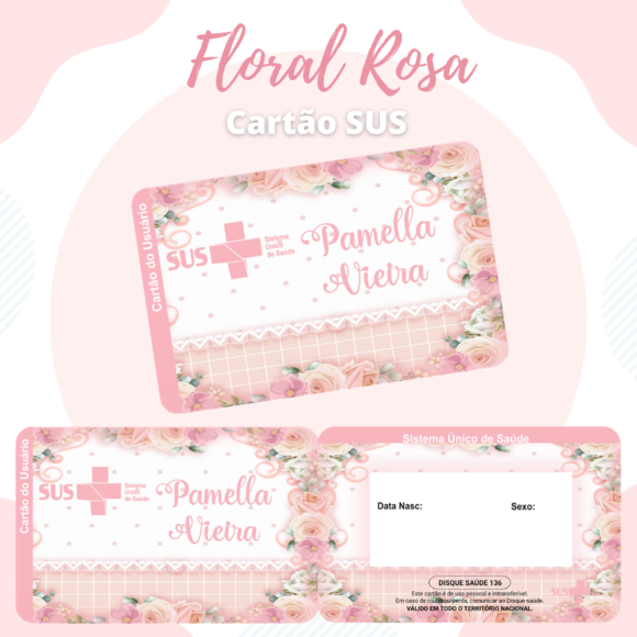 Cartão SUS Floral