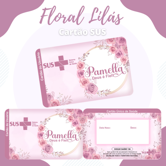 Cartão SUS Floral