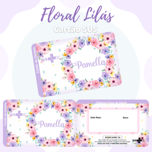 Cartão SUS Floral