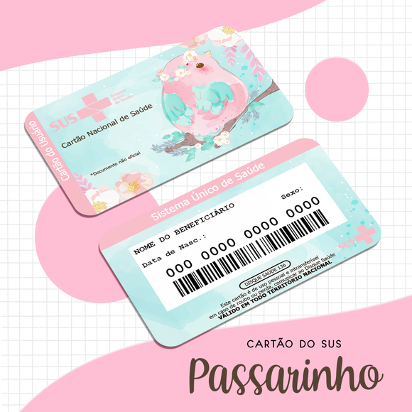 Cartão SUS Passarinho