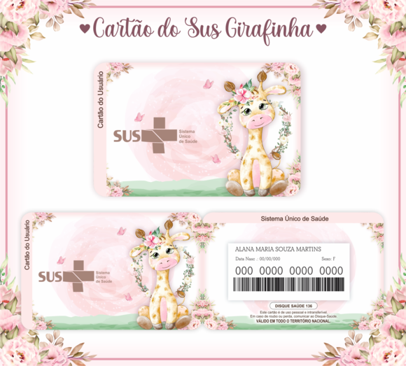 Cartão SUS Girafinha