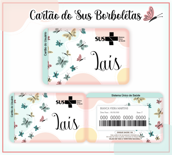 Cartão SUS Borboletas