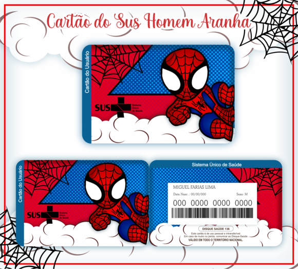 Cartão SUS Homem Aranha