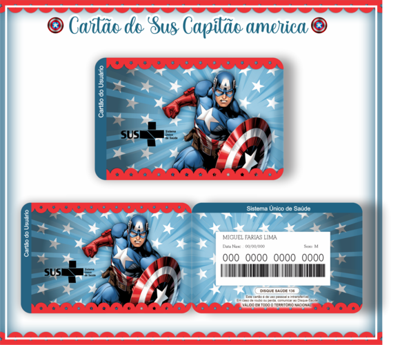 Cartão SUS Capitão América