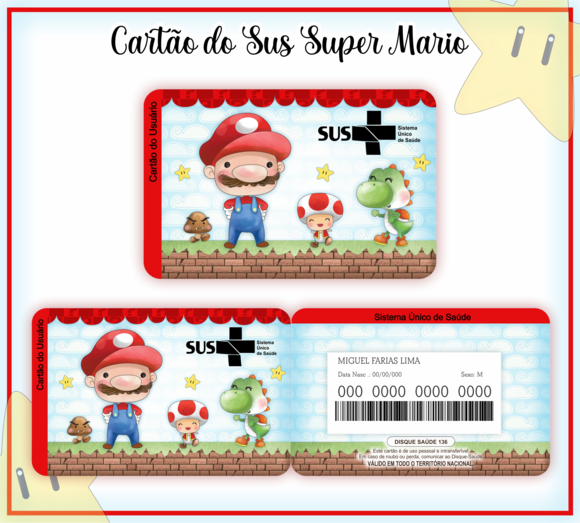 Cartão SUS Super Mário