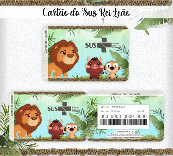 Cartão SUS Rei Leão
